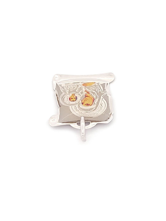 Hängendes Charm Talisman Göttliche Mutter aus Weißgold 9K