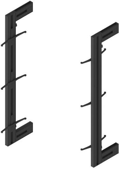 Kit of Articulated Shelf Frame 3 Shelves Support Only on Wall Without Wooden Elements Emuca Zero 7021854 Matte Black