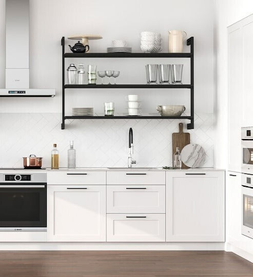 Kit of Articulated Shelf Frame 3 Shelves Support Only on Wall Without Wooden Elements Emuca Zero 7021854 Matte Black