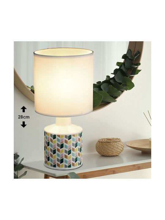 Globo Lighting Siula Ceramic Table Lamp for Socket E14 with White Shade and Base