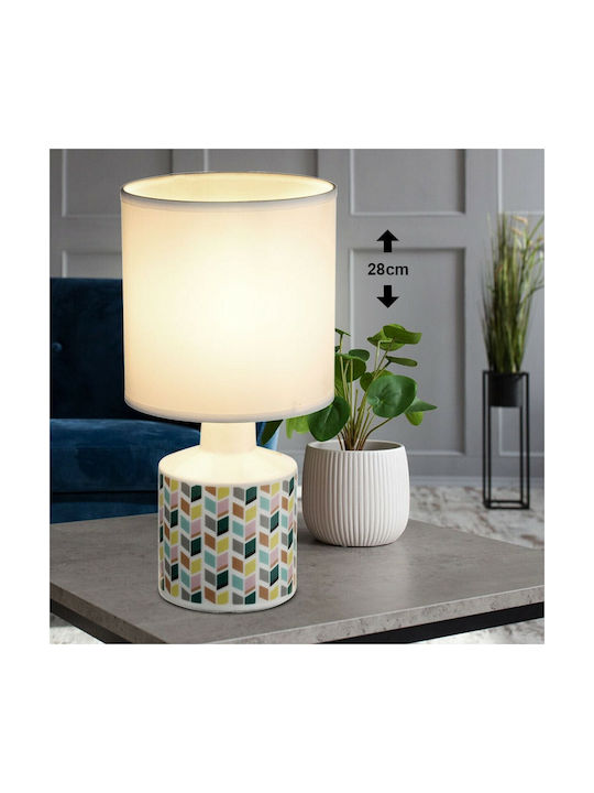 Globo Lighting Siula Ceramic Table Lamp for Socket E14 with White Shade and Base