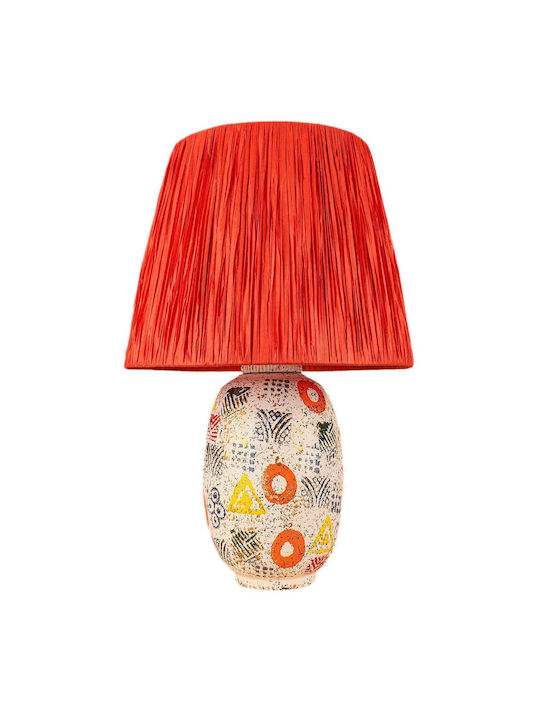 Handmade Ceramic Table Lamp Orange 33x50cm