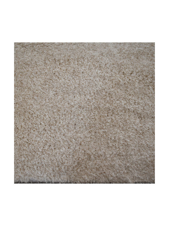 Soft Touch Living Room Rug Rectangular Cream 140x190cm