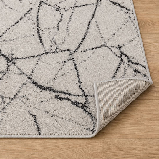 Frieze Abstract Living Room Rug Rectangular Cream/Grey 120x170cm