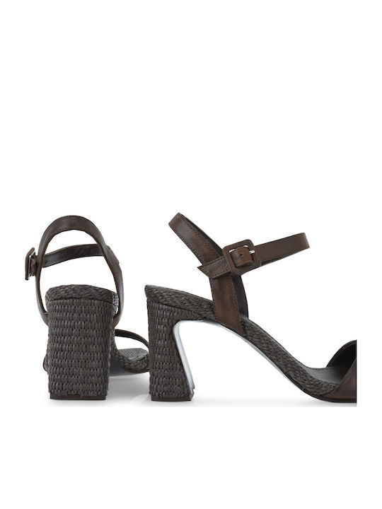 Damen Sandalen Braune Leder