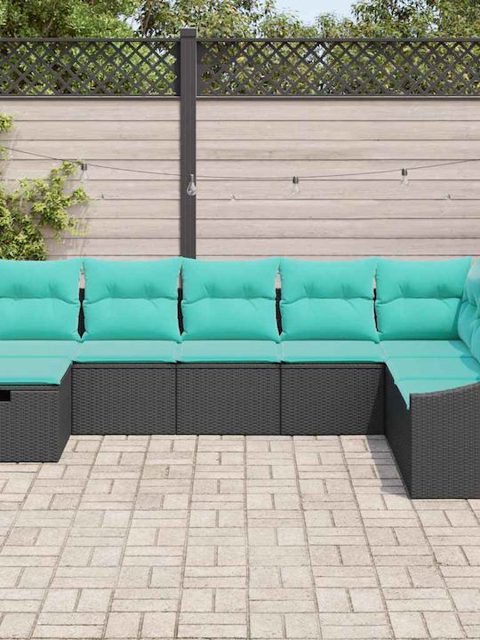 Ecksofa für den Außenbereich Rattan mit Kissen