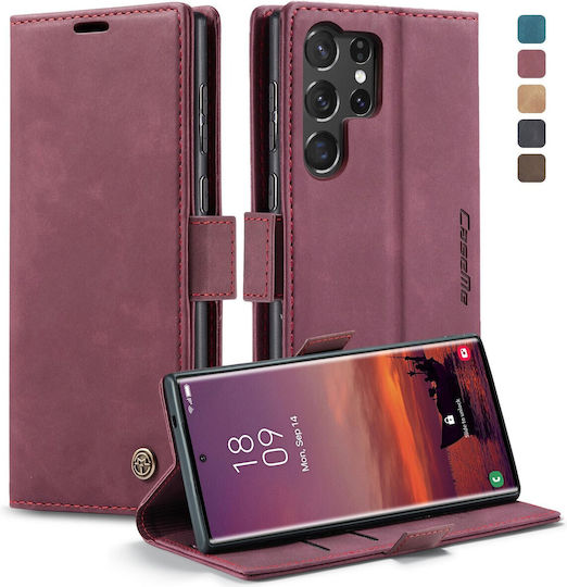 Caseme 013 Samsung Galaxy S25 Ultra 5g Retro Leather Book Case Red