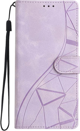 Tel1 Xiaomi Redmi A5 4G Lace Triangles Embossed Handyhülle Buch Lila