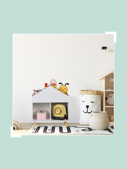 Relaxdays Sistem Depozitare Jucării Din Lemn Alb 67x60x30cm