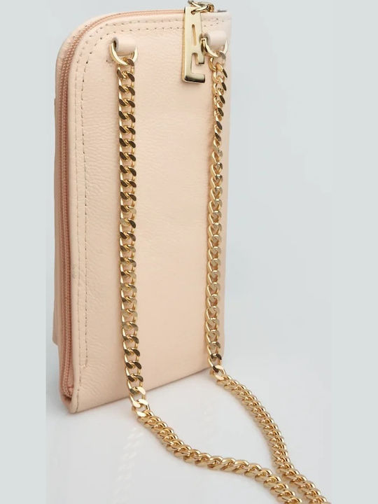 Kleines Leder Damenbrieftasche Karten Beige