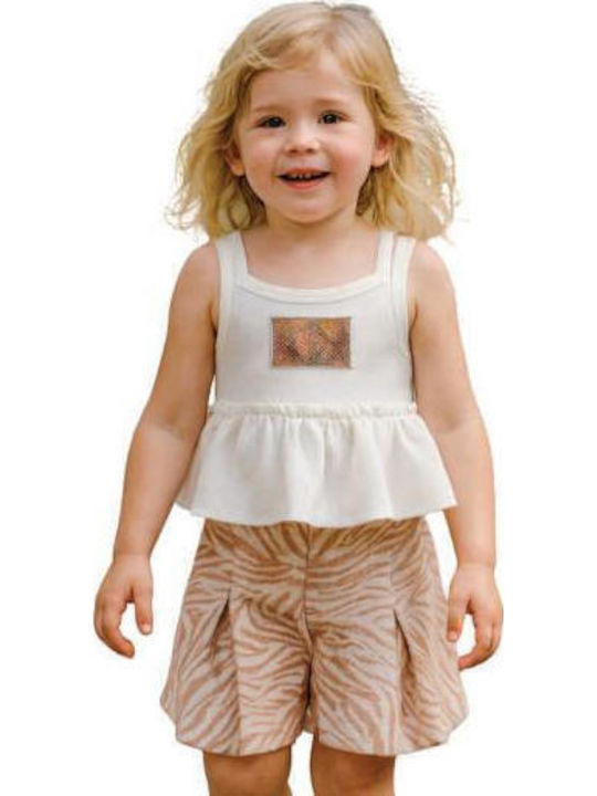 Kinderbekleidungssets mit Sommer-Shorts 2 Stück Weiß/Rosa