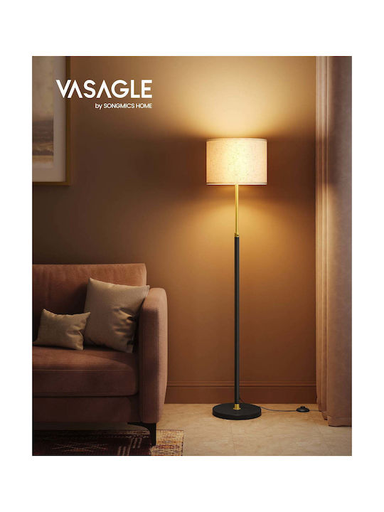 Vasagle Floor Lamp H140xL30cm with Socket for E27 Bulb Black