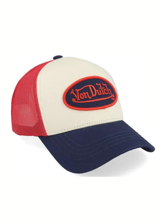 Von Dutch Ανδρικο Καπελο Trucker Λευκο Κοκκινο Vd 0 Cas1 Cla5-classic5