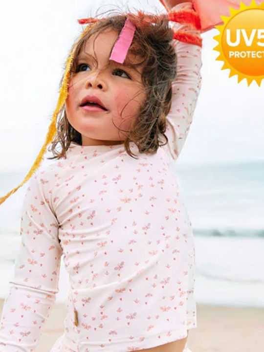 Fresk Kids Swimwear Rashguard With Long Sleeve Pink