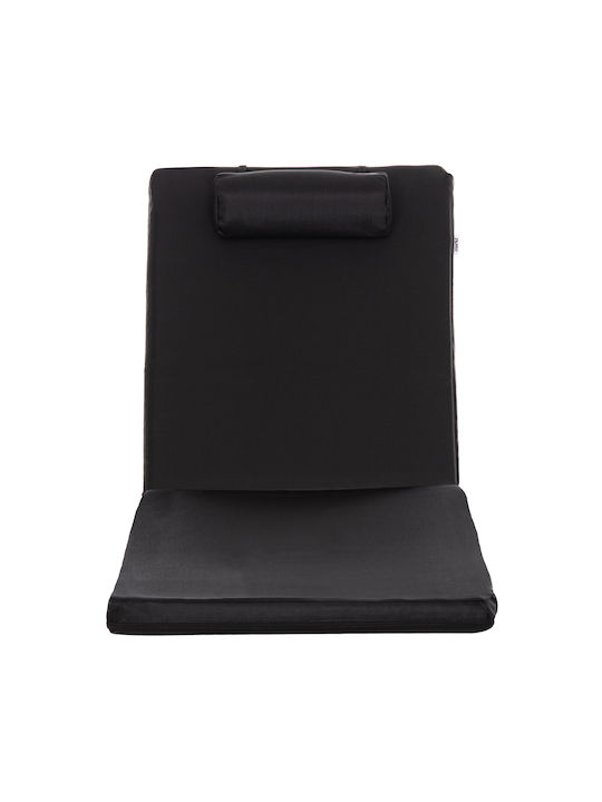 Black Sunbed Cushion with Backrest