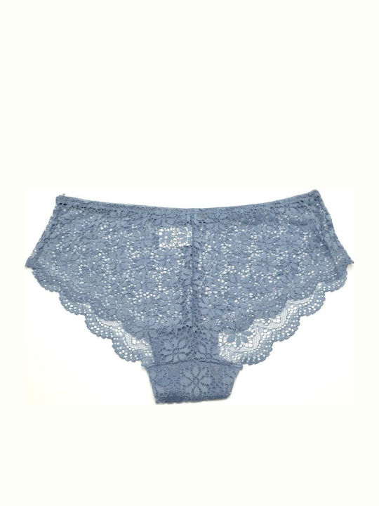 Women's Brief Slip with Light Blue Lace