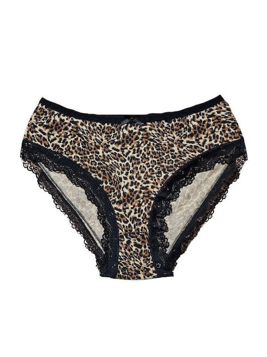 1506 Baumwoll Damen-Slips MultiPack mit Spitze Mehrfarbig