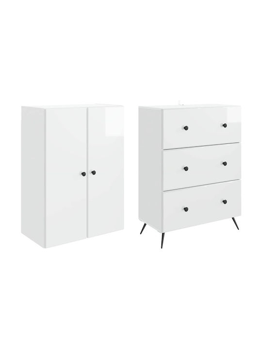 White Wall Cabinets (2 Pieces) 66x34.5x90cm