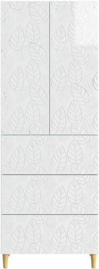 Wall Living Room Cabinet Made of Particle Board White 66x34.5x90cm