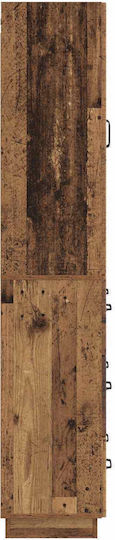 Living Room Display Cabinet Made of Wood and Metal Aged Wood 66x34.5x87cm