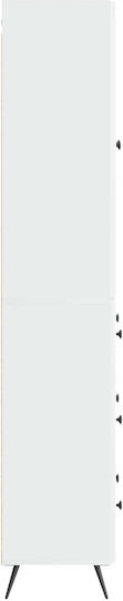 Wall Living Room Cabinet made of Wood and Metal White 66x34.5x90cm