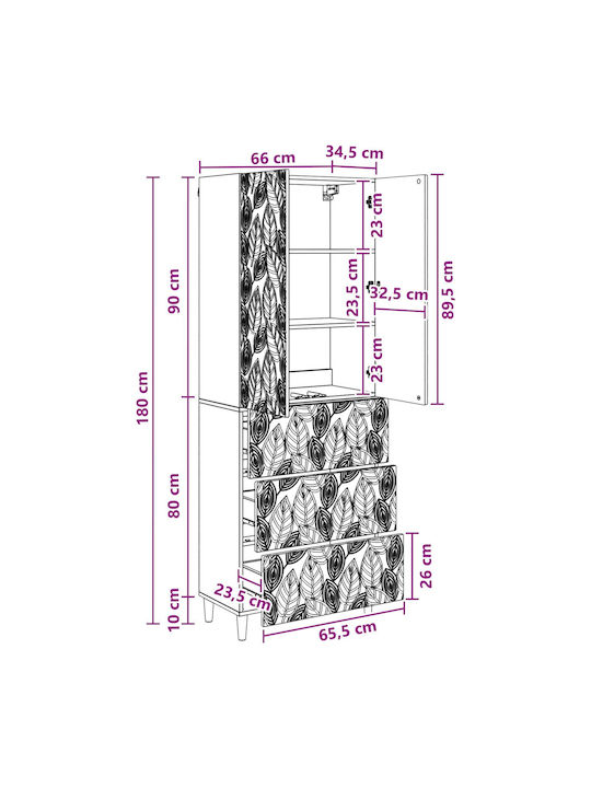 Шкаф За Дневна От ПДЧ Остарено Дърво 66x34.5x90см