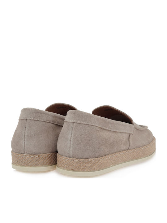 Suede Men's Loafers in Beige Colour
