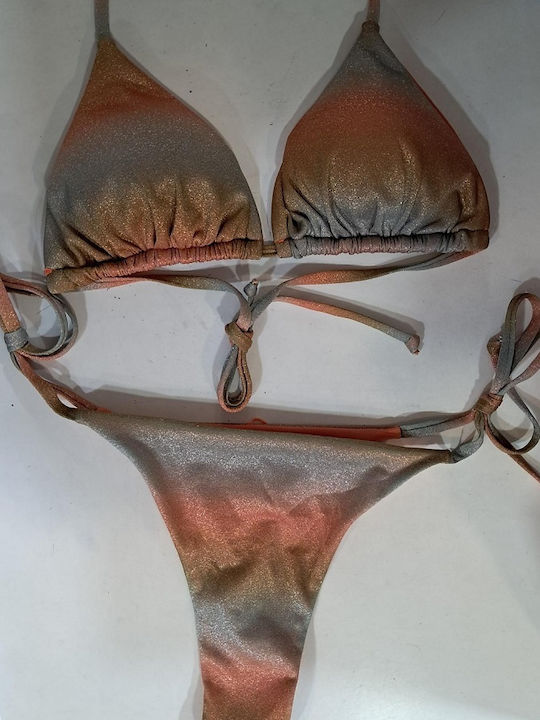 Bikini Set Triangle & String Orange Ombré