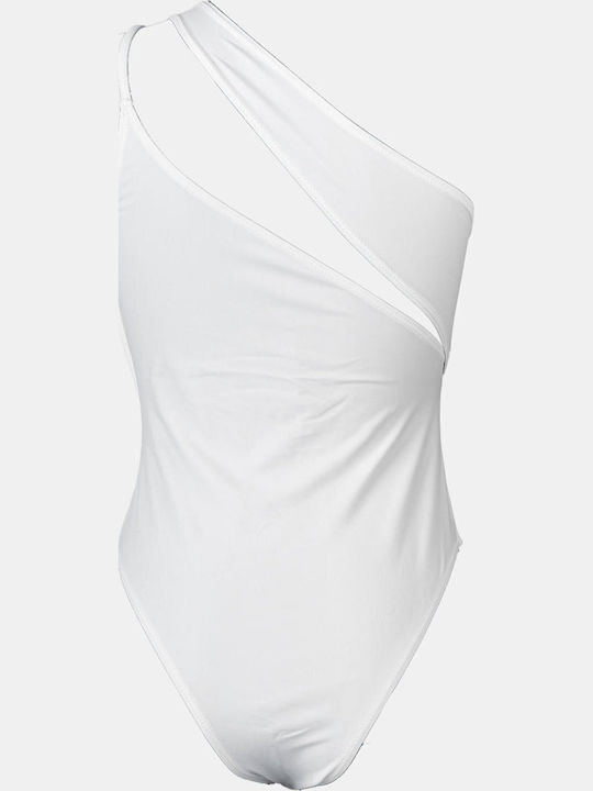 One Piece Swimsuit with Removable Padding White