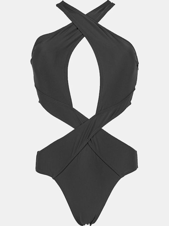Swimsuit with Cutouts and Removable Padding Black