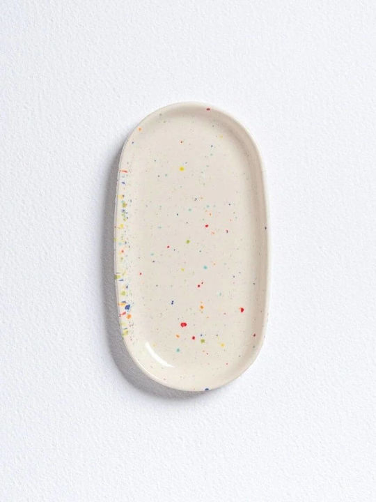 Egg Back Home Decorative Ceramic Oval Tray 18x9.5x2cm 6 Pieces