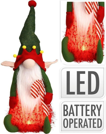 Illuminated Christmas Plush Figure White Elf Height 51cm