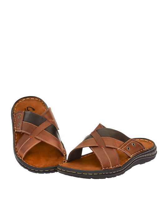 Men's Sandals In Tabac Brown Colour