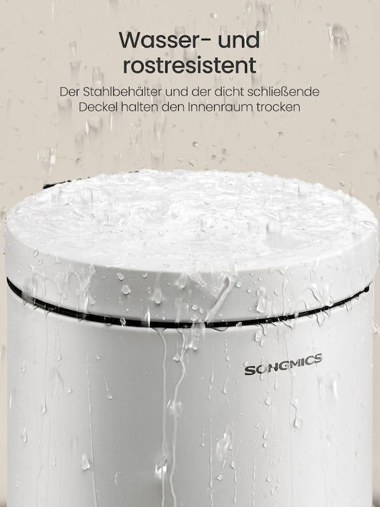 Songmics Inox Bathroom Bin 3l White