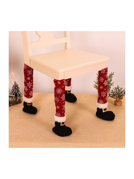 Alista Home Set Husă Pentru Scaun De Crăciun Din Material Textil Roșii 43x15cm 4 Bucăți