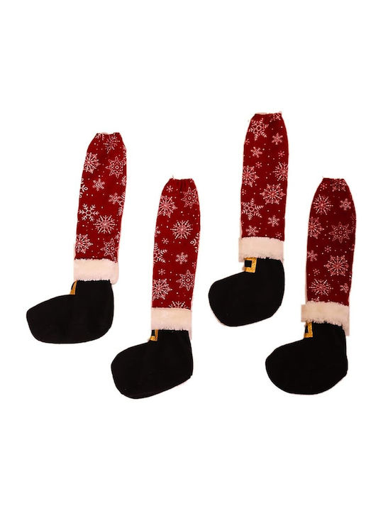 Alista Home Set Husă Pentru Scaun De Crăciun Din Material Textil Roșii 43x15cm 4 Bucăți