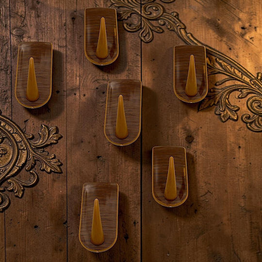 Adhesive Wall Hooks Brown Set of 6 11kzn69