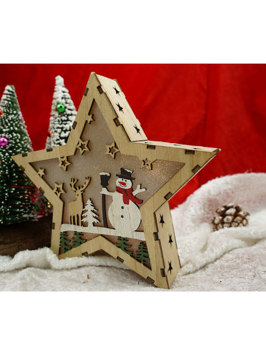 Alista Home Stea Decorativă De Crăciun Cu Lumină Led Din Lemn