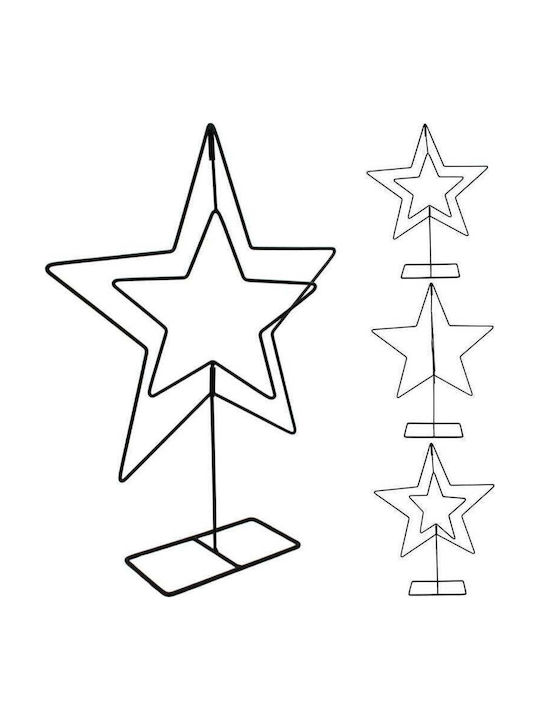 Mica Christmas Decorative Star Metal Black 40x10x50cm