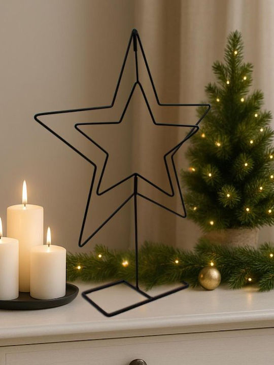 Mica Christmas Decorative Star Metal Black 40x10x50cm