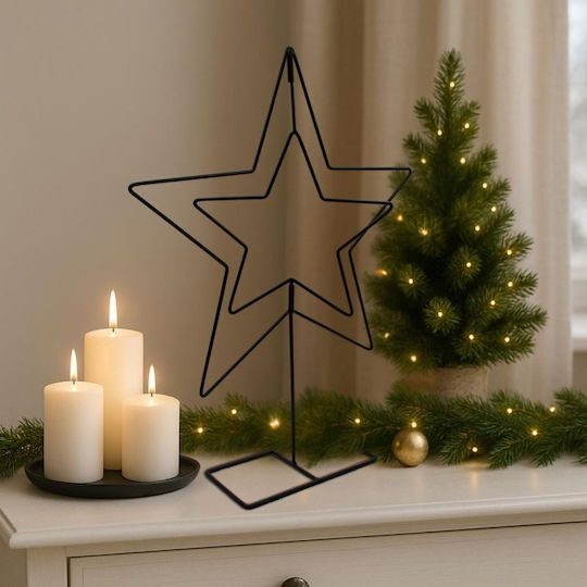 Mica Christmas Decorative Star Metal Black 40x10x50cm