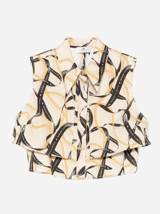 Sleeveless Women's Shirt Beige