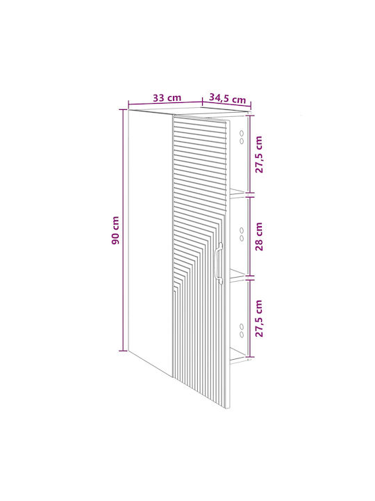 Grau 33x34,5x90cm