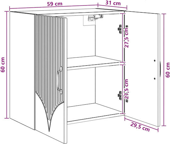 Dulap Suspendat Gri 59x31x60 cm