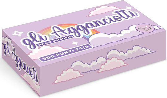 Agrafatoare Magic Unicorns 500 Agrafe Incluse 4 Culori Display 12 Bucăți