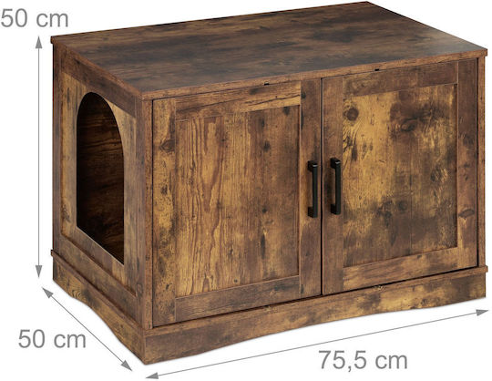 Relaxdays Toaletă Pentru Pisici Maro M50 x L75.5 x Î50cm