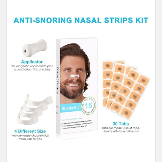 Set Magnetic Nasal Dilator for Improved Nasal Breathing 30 Pieces Black