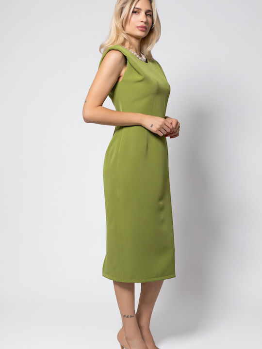 Summer Midi Dress Sleeveless Lime