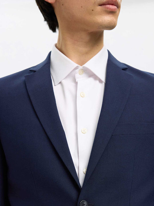Men’s Suit Jacket With Slim Fit Blue