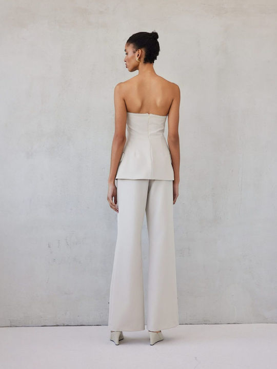 Γυναικεία Μπλούζα Strapless Greige